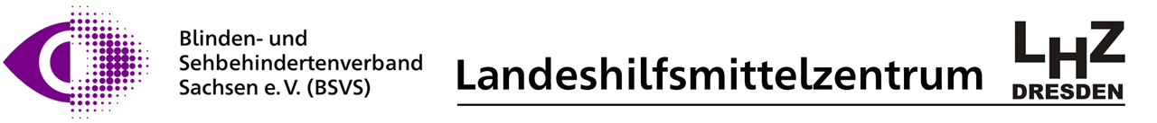 Logo des Landeshilfsmittelzentrum Dresden und des BSVS e. V.